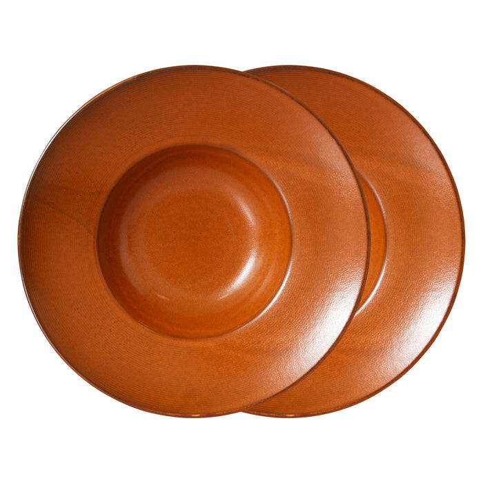 HKliving - Chef Ceramics Pasta Teller (2er-Set) | burned orange