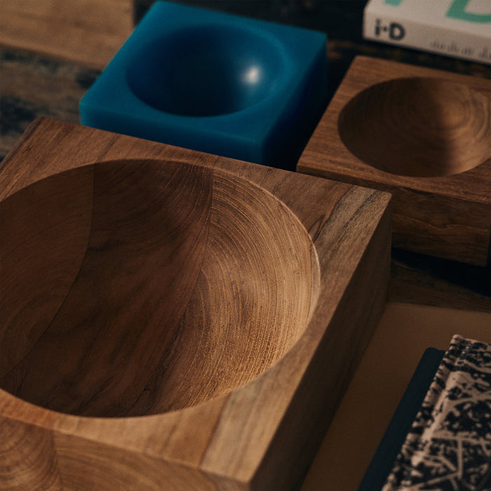 HKliving - Teak cube Schale | medium