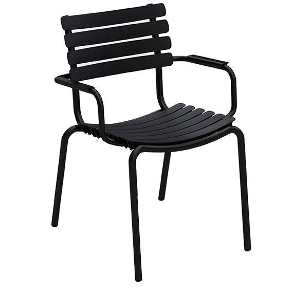 HOUE - ReCLIPS Outdoor Dining Armlehnstuhl | schwarz
