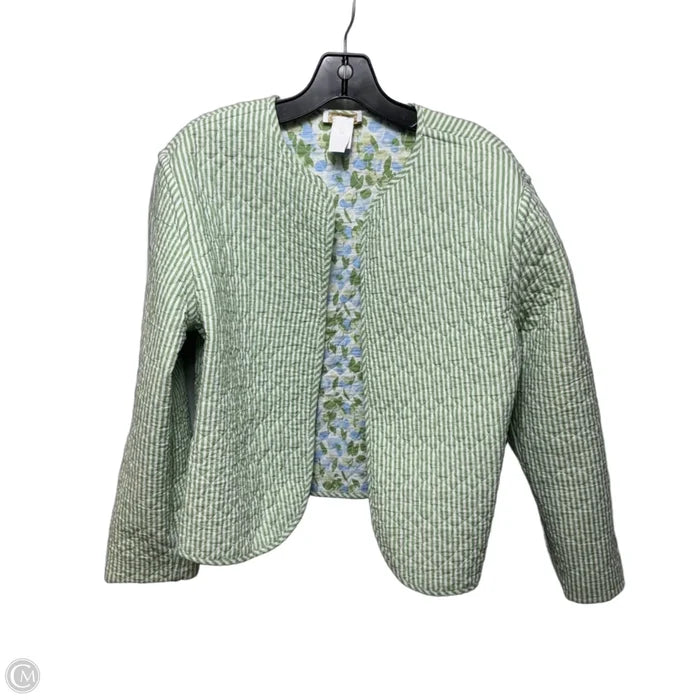 Jacket Quilted By Crown And Ivy In Blue & Green, Size: L