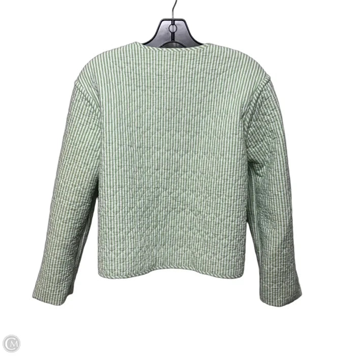 Jacket Quilted By Crown And Ivy In Blue & Green, Size: L