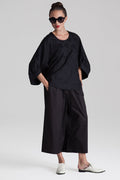 Jacquard Extreme Sleeve Shirt - Black