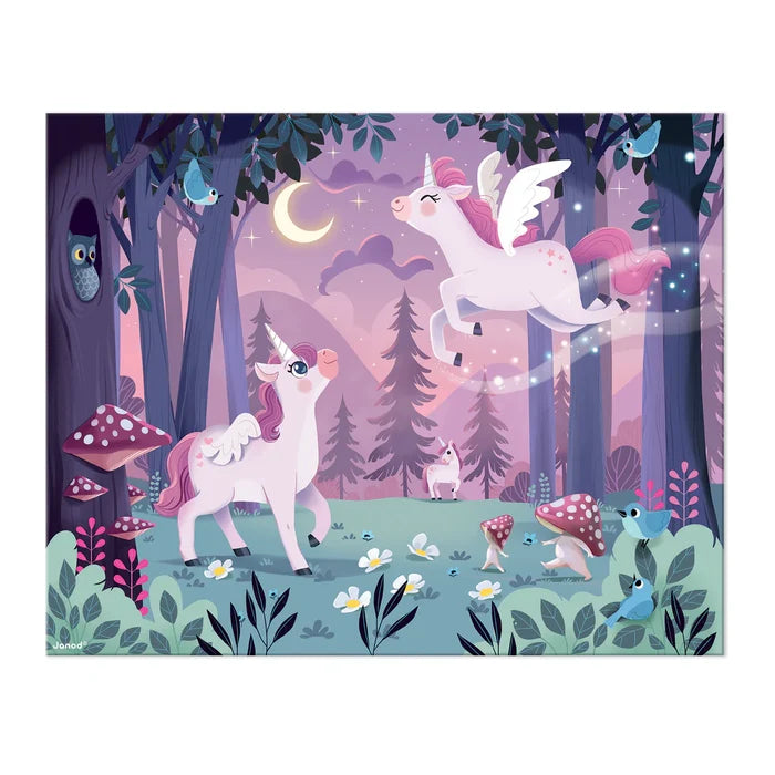 Janod PZ54 Unicorn Puzzle | 54-Piece Kids Puzzle