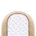 Kushies Organic Jersey Bassinet Sheet | Pink Feathers