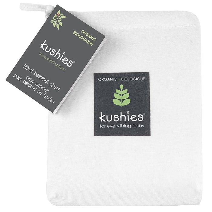 Kushies Organic Jersey Bassinet Sheet | White