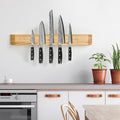 Larch Wood Wall-Mount Magnetic Knife Holder, 22.5"