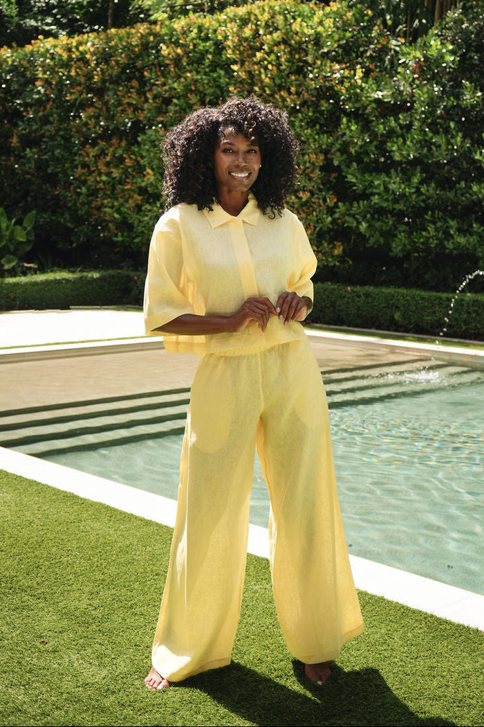Linen Easy Top - Banana