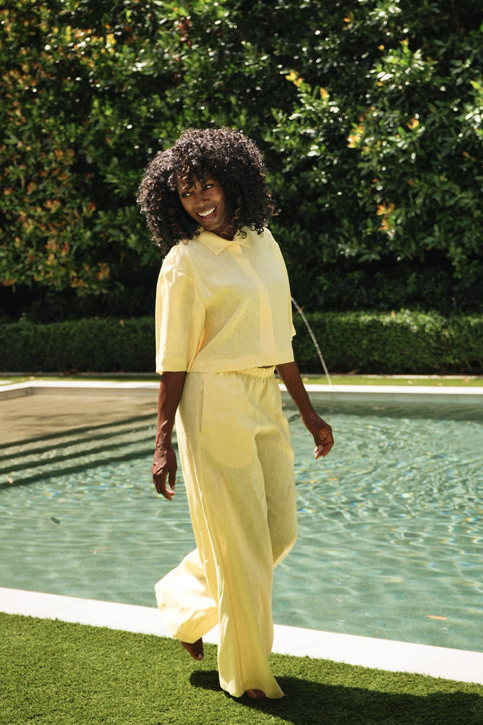 Linen Easy Top - Banana