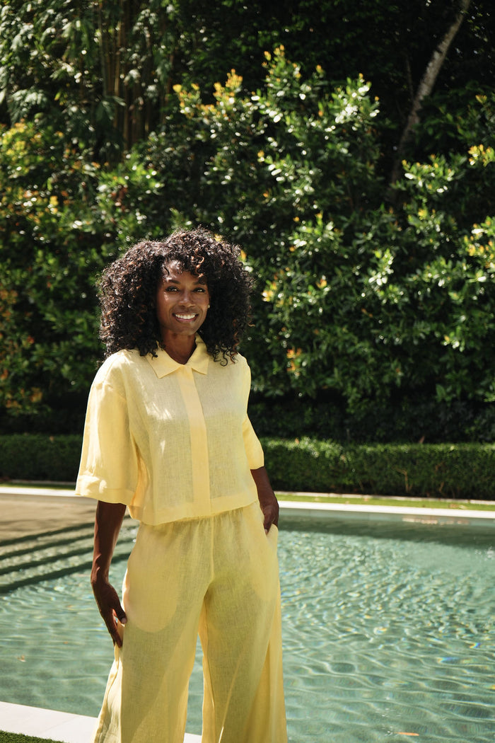 Linen Easy Top - Banana