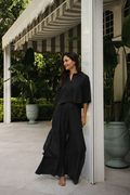 Linen Easy Top - Black