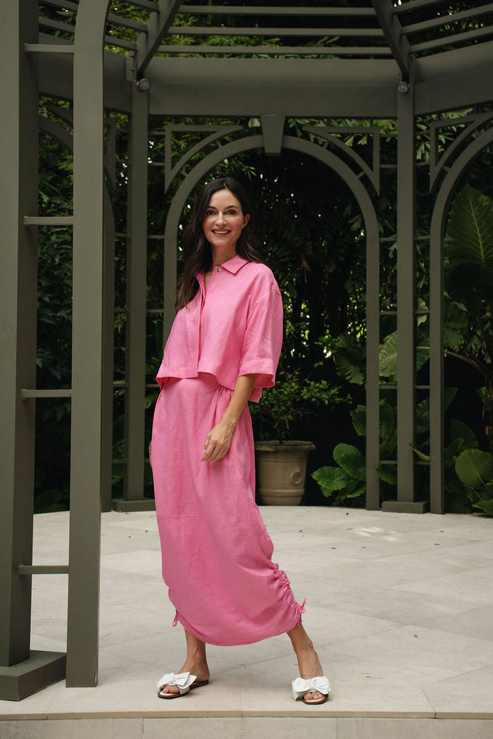 Linen Easy Top - Fuchsia
