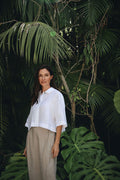 Linen Easy Top - White