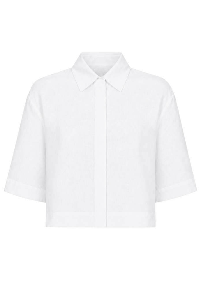 Linen Easy Top - White