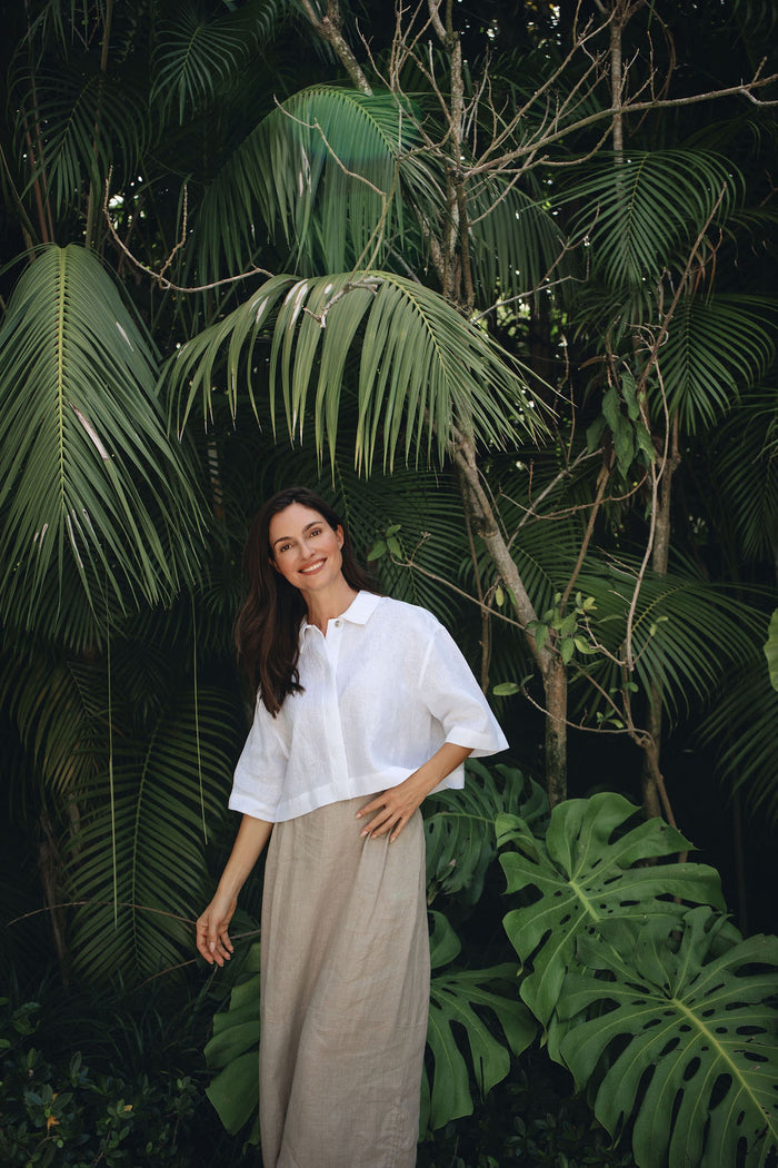 Linen Easy Top - White