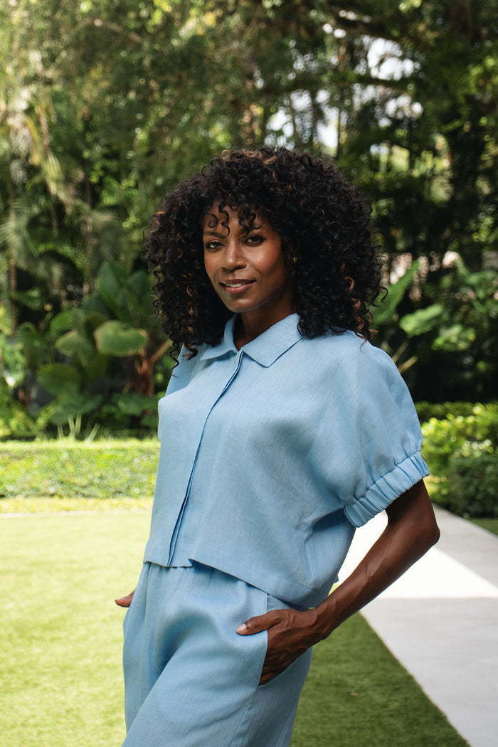 Linen Everyday Crop - Chambray