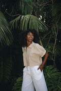 Linen Everyday Crop - Fawn