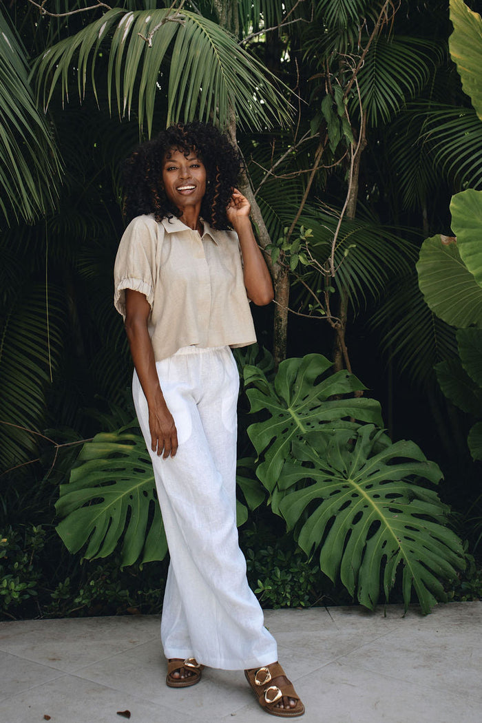 Linen Everyday Crop - Fawn