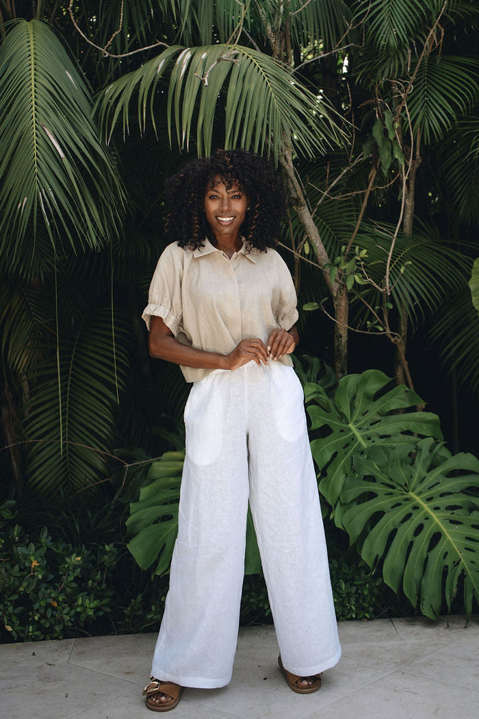 Linen Everyday Crop - Fawn