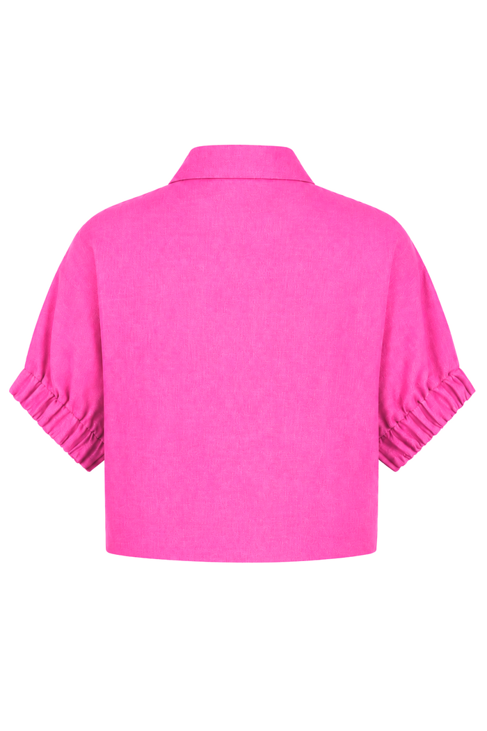 Linen Everyday Crop - Fuchsia