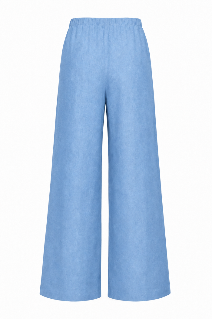 Linen Wide Leg Pants - Chambray