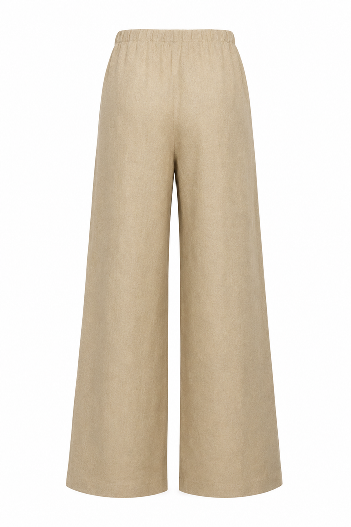Linen Wide Leg Pants - Fawn