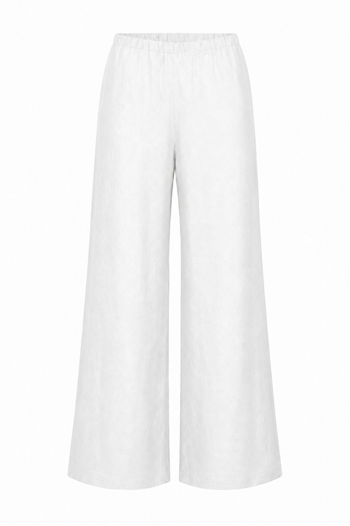 Linen Wide Leg Pants - White