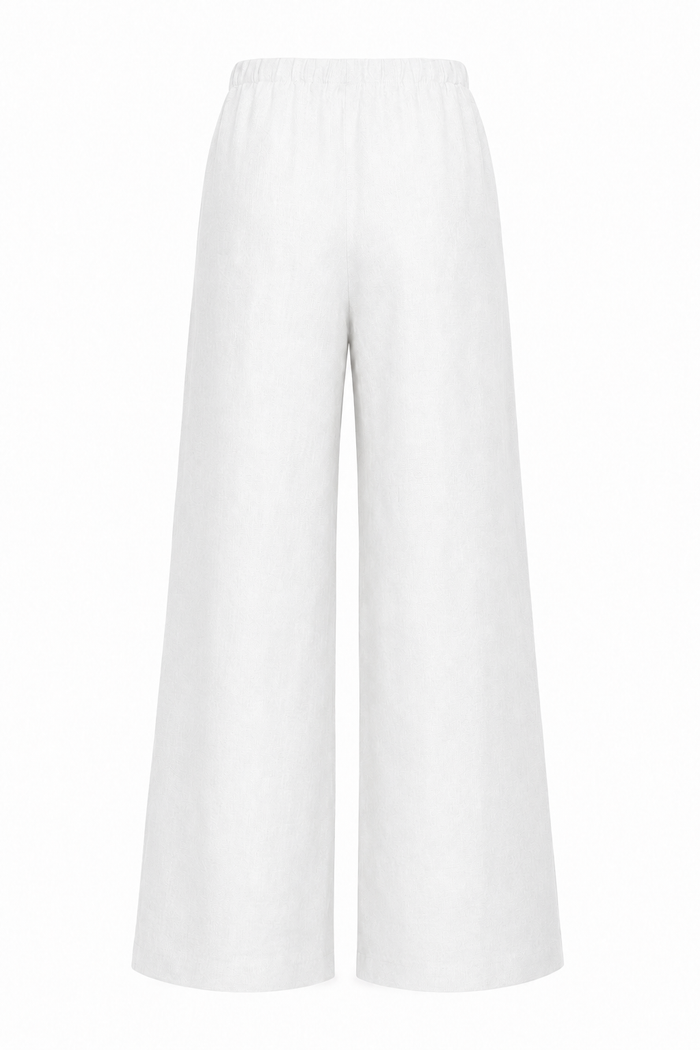 Linen Wide Leg Pants - White