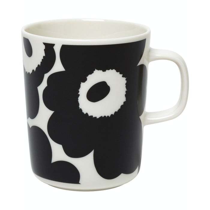 Marimekko - Oiva Unikko Becher mit Henkel | 250 ml / schwarz/weiß