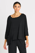 Matte Jersey Drop Pocket Tee - Black