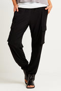 Matte Jersey Easy Cargo Pants - Black