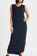Matte Jersey Ruched Tank Dress - Midnight