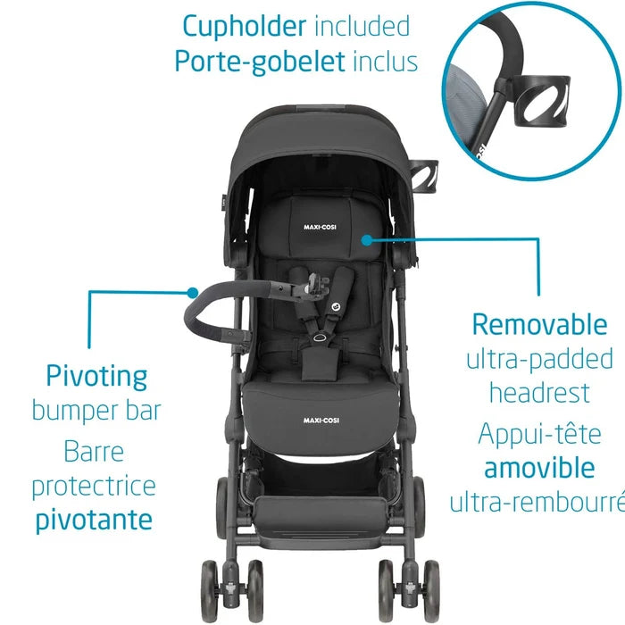 Maxi Cosi Lara Ultracompact Stroller | Essential Black