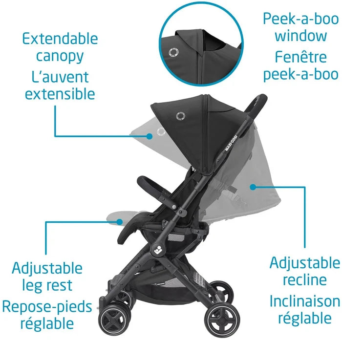Maxi Cosi Lara Ultracompact Stroller | Essential Black