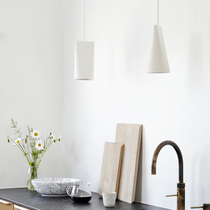Moebe - Ceramic Pendelleuchte | wide / light grey