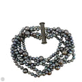 Multistrand Grey Freshwater Pearl Bracelet With Sterling Silver Clasp