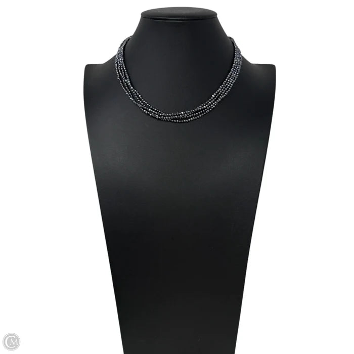Multistrand Grey Pearl Necklace With Sterling Silver Clasp