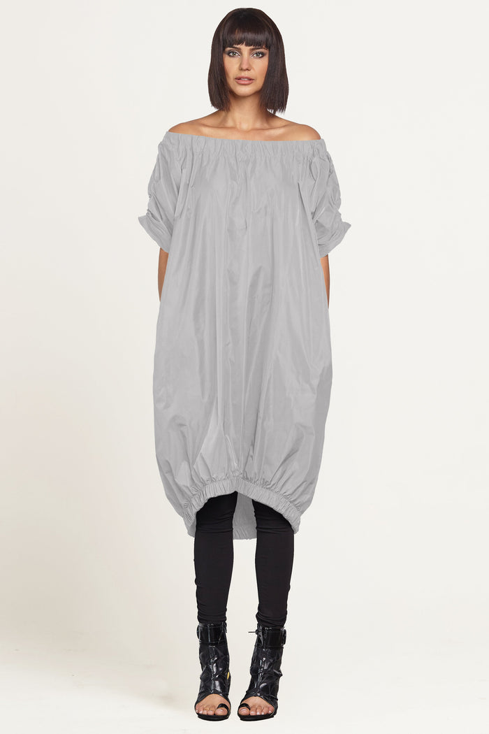 Nylon Bulle Dress - Titanium