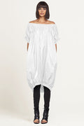 Nylon Bulle Dress - White