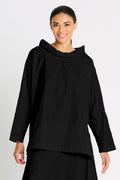 Nylon Raglan Top - Black