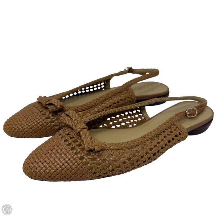 Olympia Open-Weave Slingback Flats By Talbots In Tan, Size: 7.5
