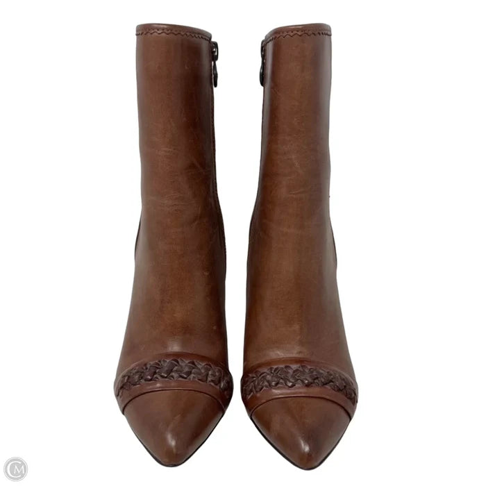 Omaha Leather Stiletto Booties By Leon Max In Brown, Size: 6.5