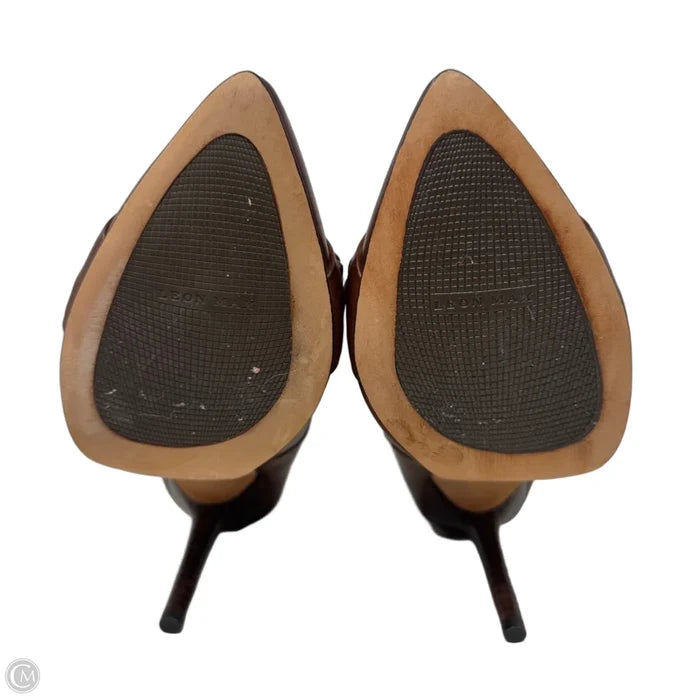 Omaha Leather Stiletto Booties By Leon Max In Brown, Size: 6.5
