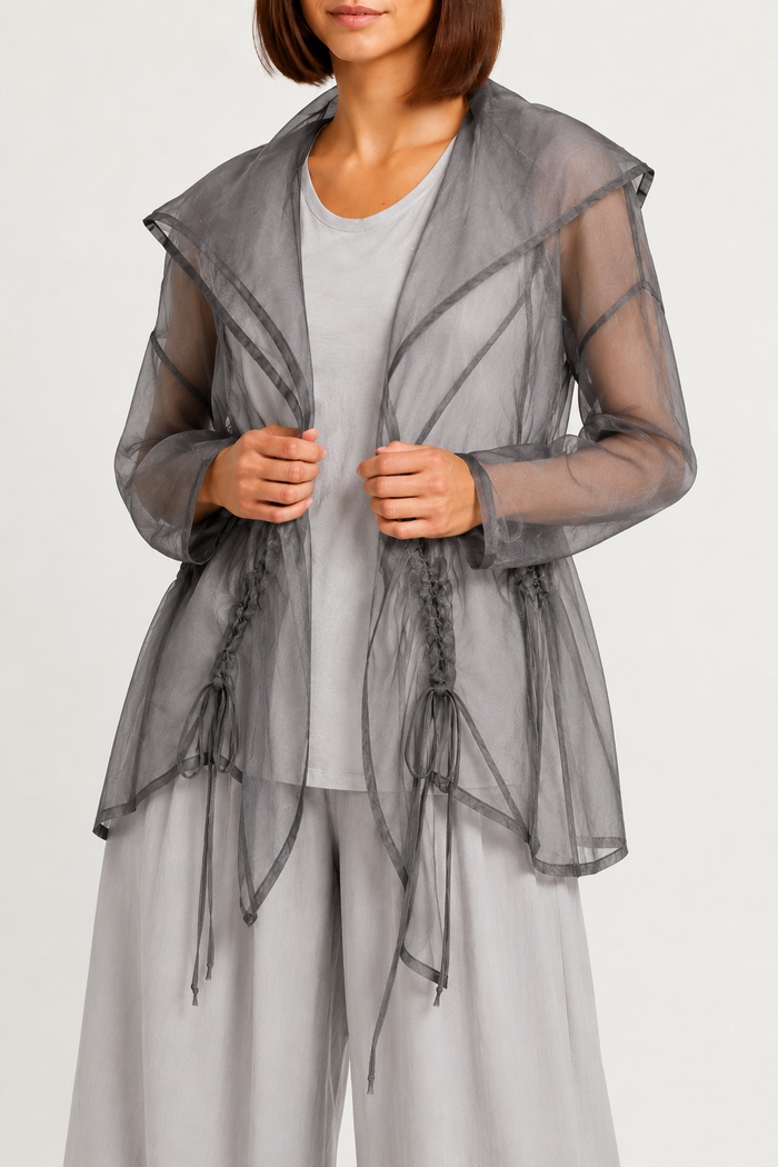 Organza Drawstring Jacket - Lava