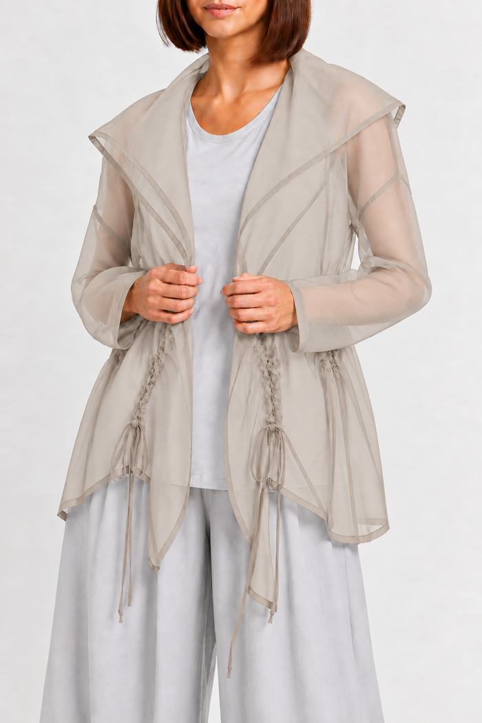 Organza Drawstring Jacket - Putty