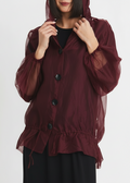 Organza Gathered Jacket - Port