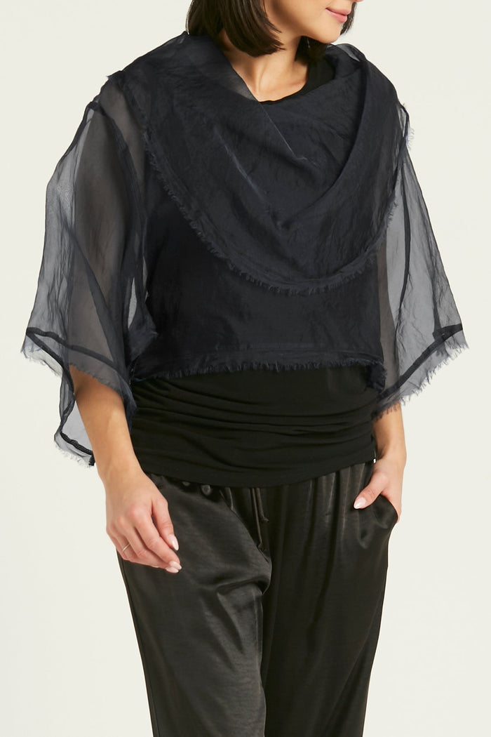 Organza Jackie O Top - Black