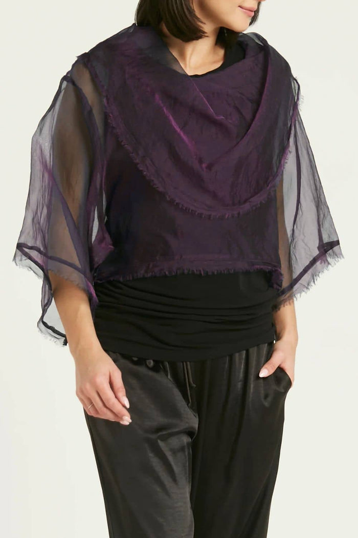 Organza Jackie O Top - Plum