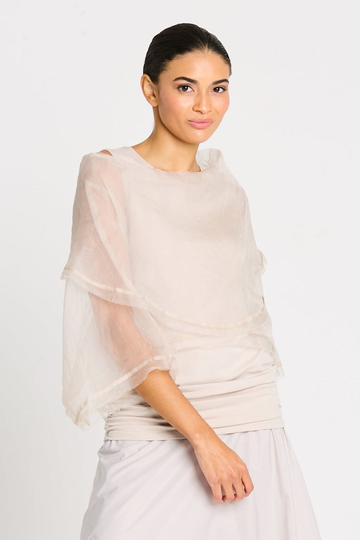 Organza Jackie O Top - Putty