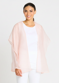 Organza Shawl Collar Drawstring Jacket - Blush