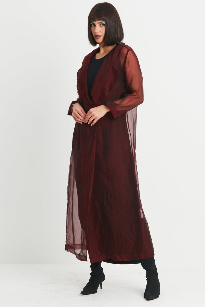 Organza Trench Coat - Port
